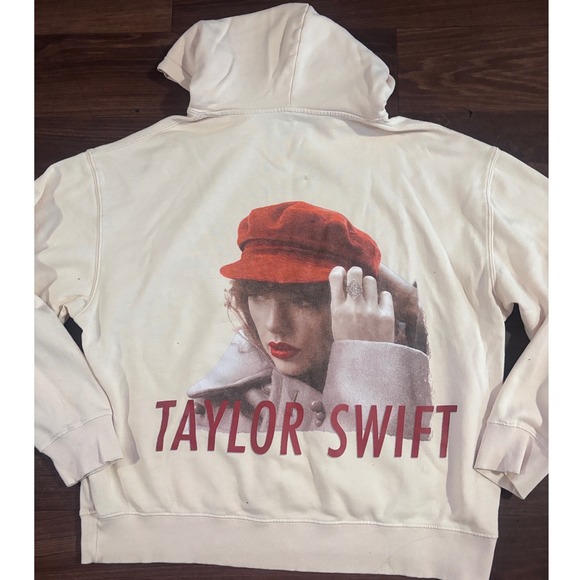 Taylor Swift Tops - Taylor Swift Red Taylors‎ Version Album Hoodie Cream XL Official Merch Pullover